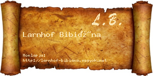 Larnhof Bibiána névjegykártya